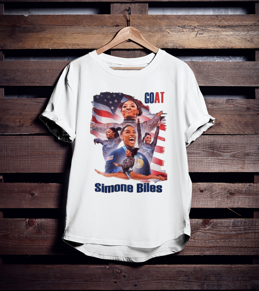 Simone Biles GOAT American Flag T-Shirt