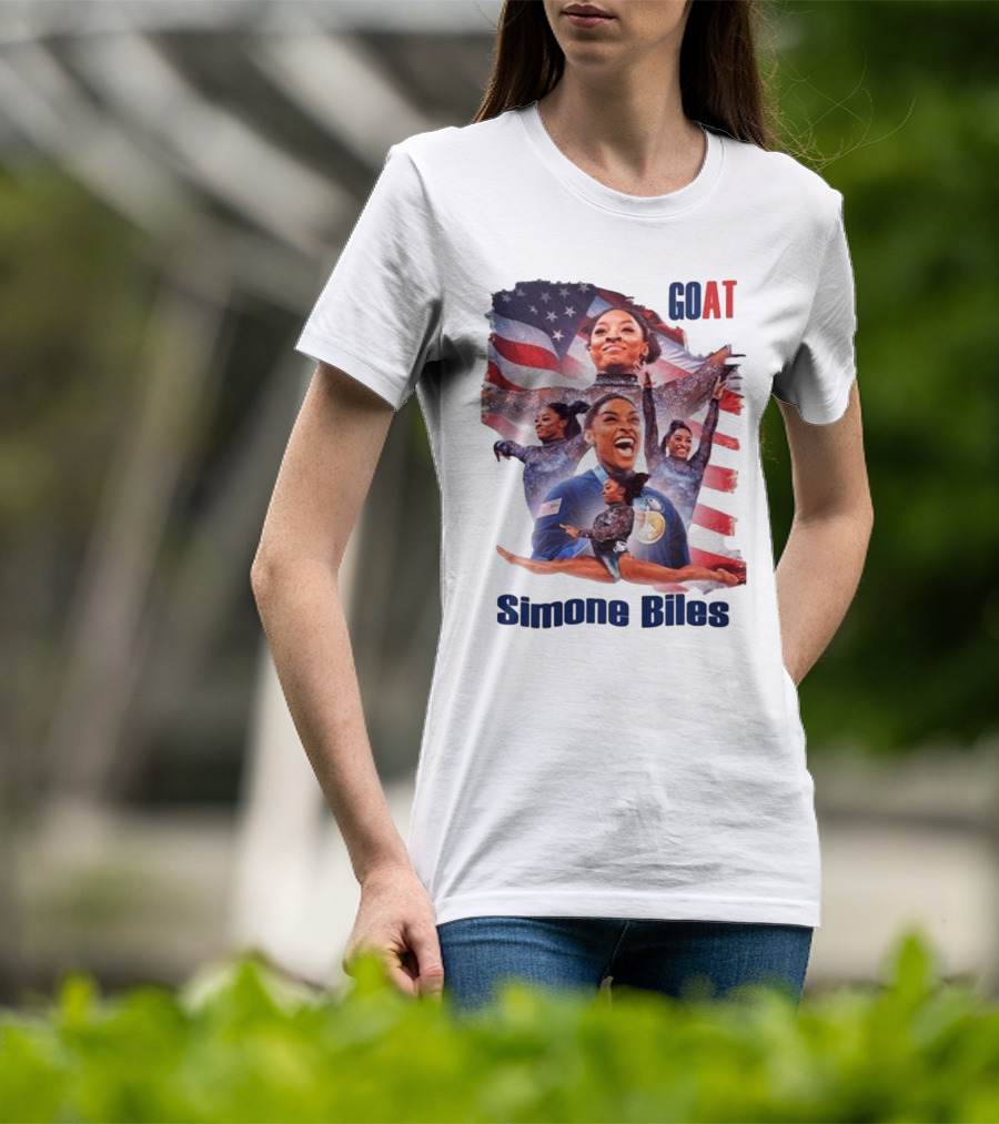Simone Biles GOAT American Flag T-Shirt