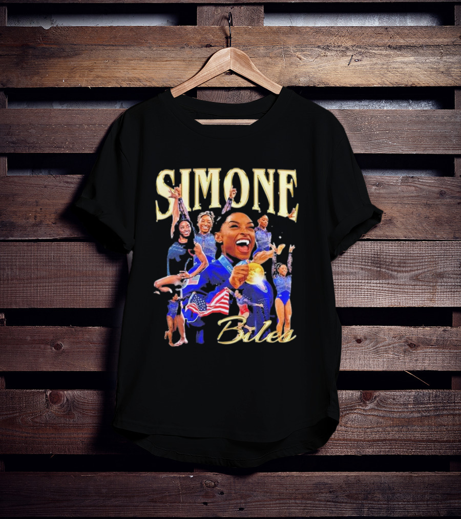 Simone Biles Olympic Gold Medalist Team USA Gymnast Paris T-Shirt
