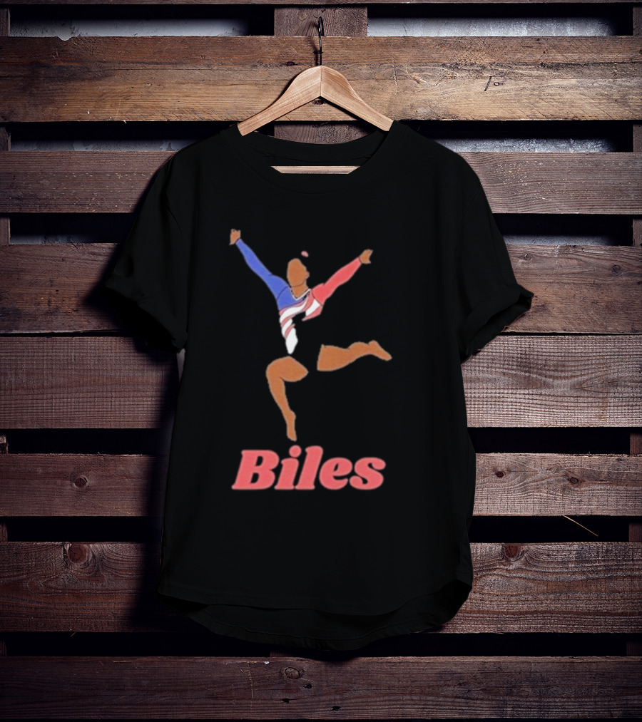 Biles Gymnastics Athlete In Flag Colors T-Shirt