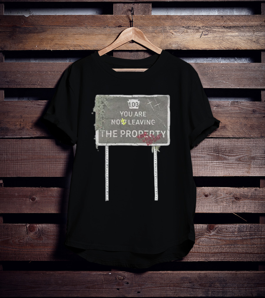 Waterparks 103 You Are Now Leaving The Property Sign With Overgrown Detail T-Shirt
