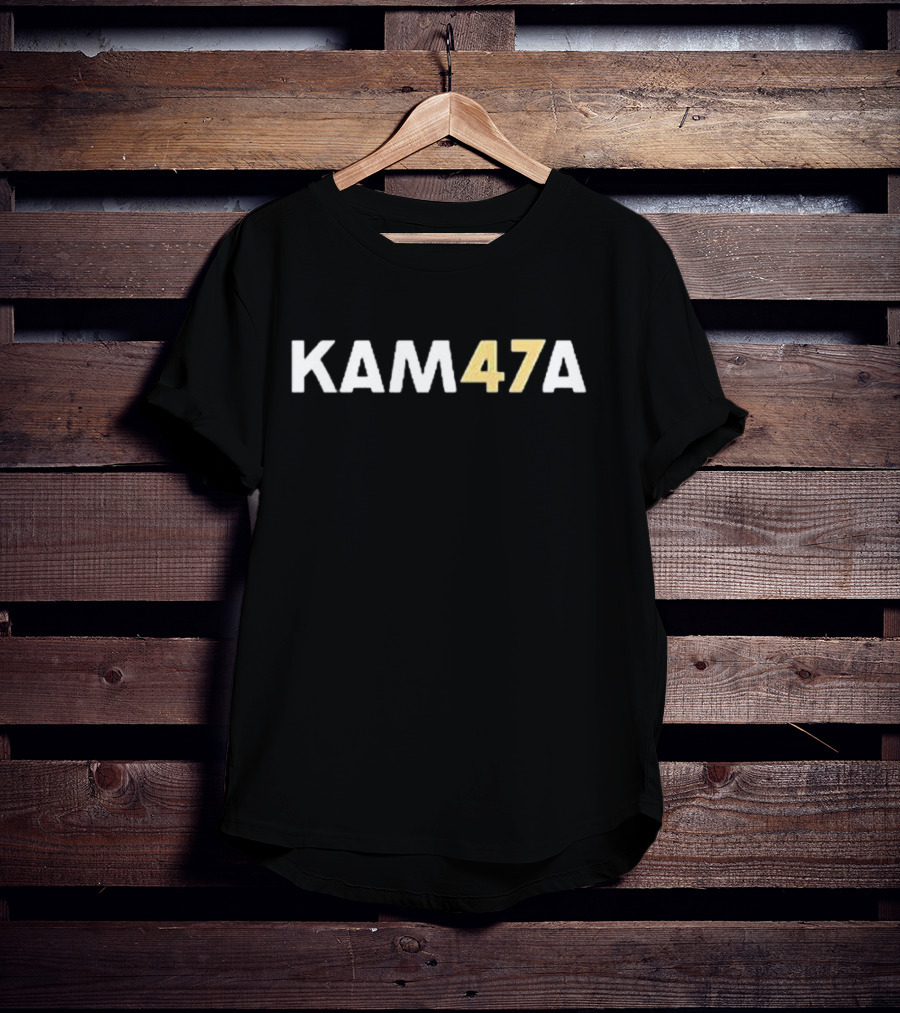 Men’s KAM47A Print Casual Black KAM47A Lettering T-Shirt