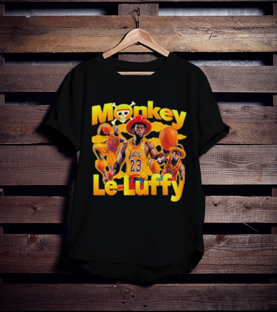 Monkey Le Luffy Lakers Basketball Crossbones Hat T-Shirt