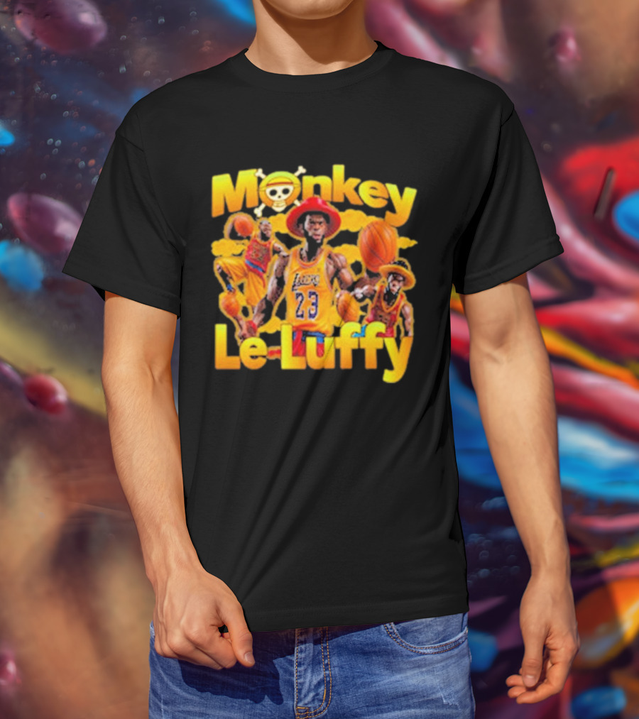 Monkey Le Luffy Lakers Basketball Crossbones Hat T-Shirt