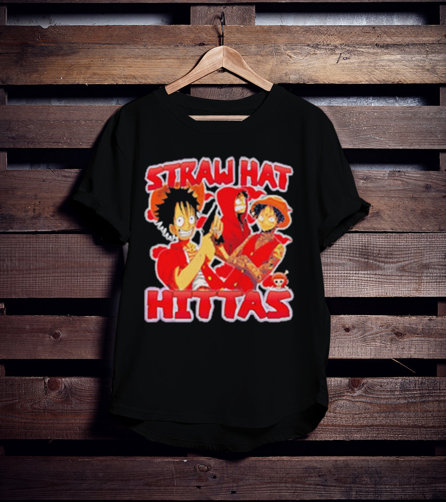 Straw Hat Hittas Monkey Luffy Anime Crossover T-Shirt