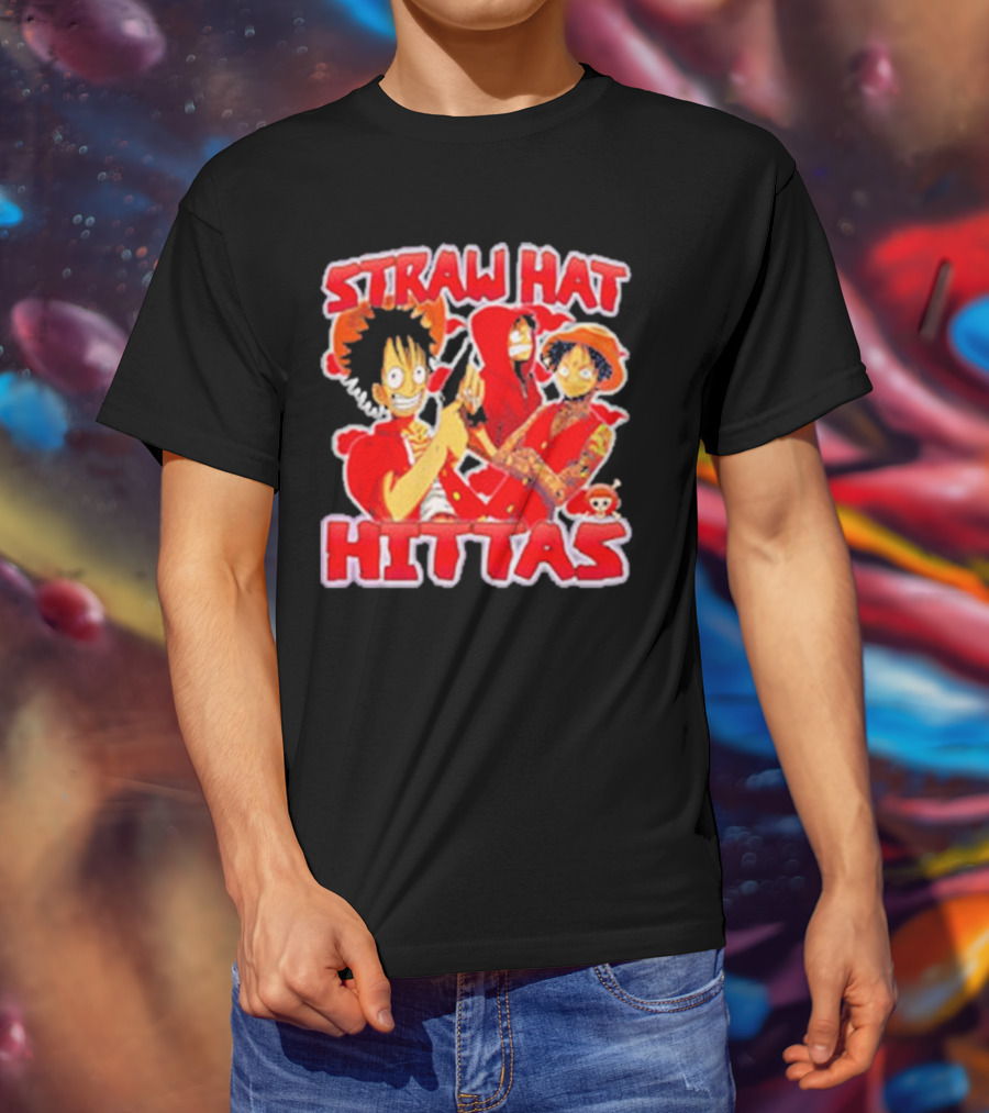Straw Hat Hittas Monkey Luffy Anime Crossover T-Shirt