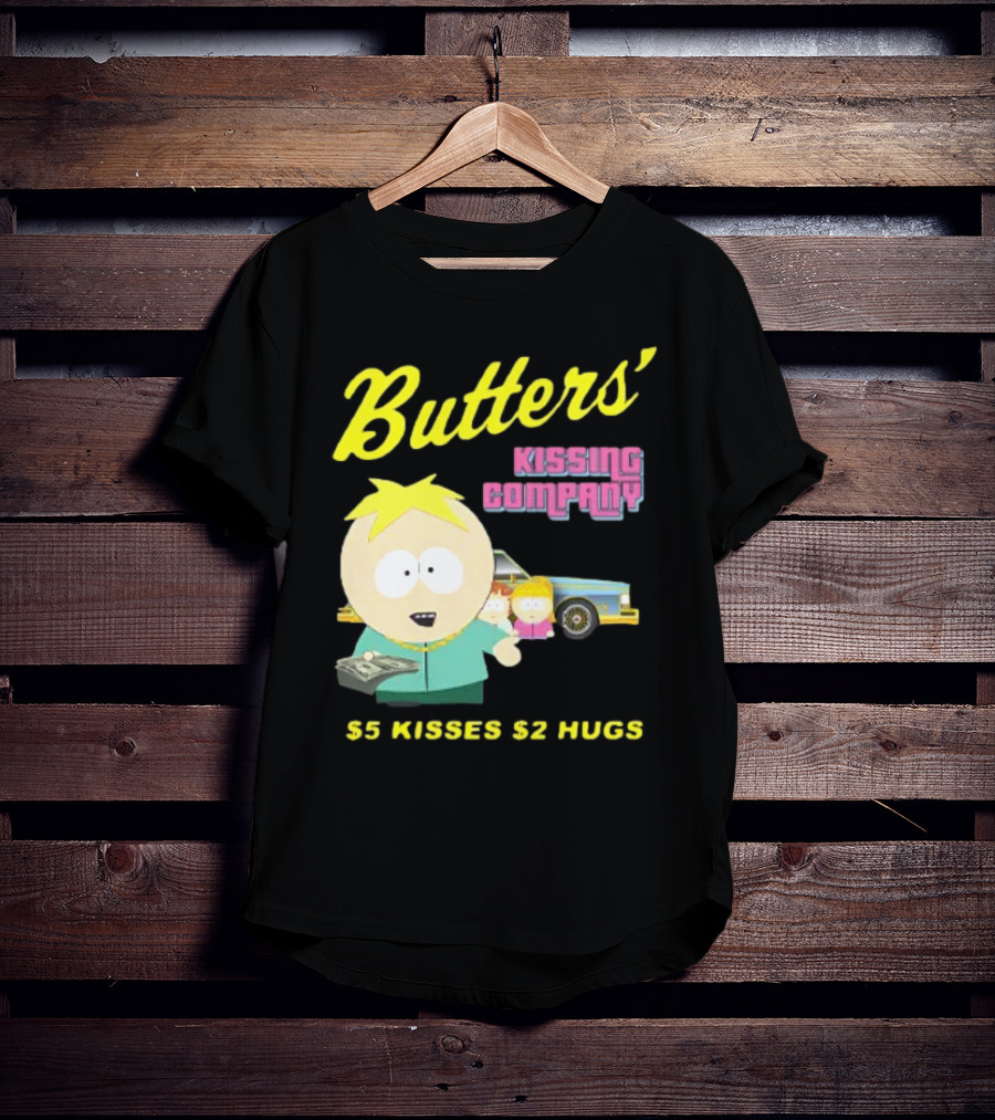 Butters' Kissing Company $5 Kisses $2 Hugs South Park Character T-Shirt