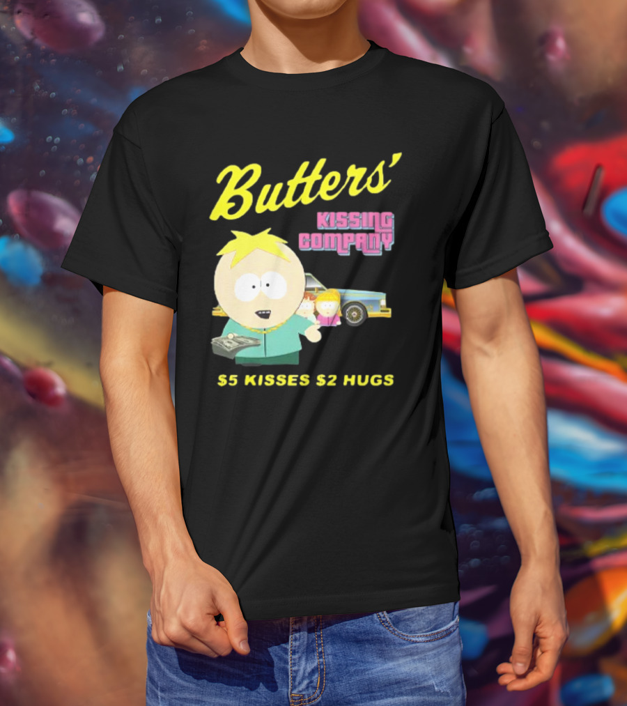 Butters' Kissing Company $5 Kisses $2 Hugs South Park Character T-Shirt