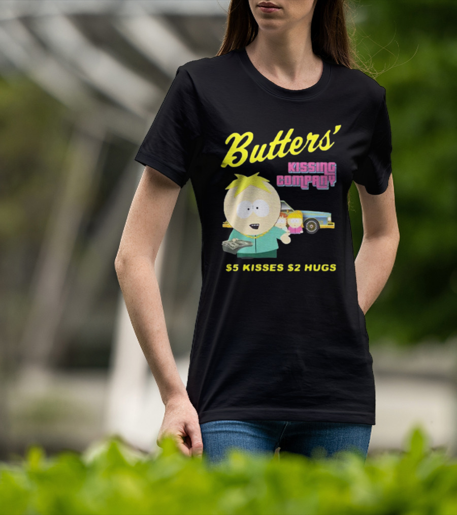 Butters' Kissing Company $5 Kisses $2 Hugs South Park Character T-Shirt