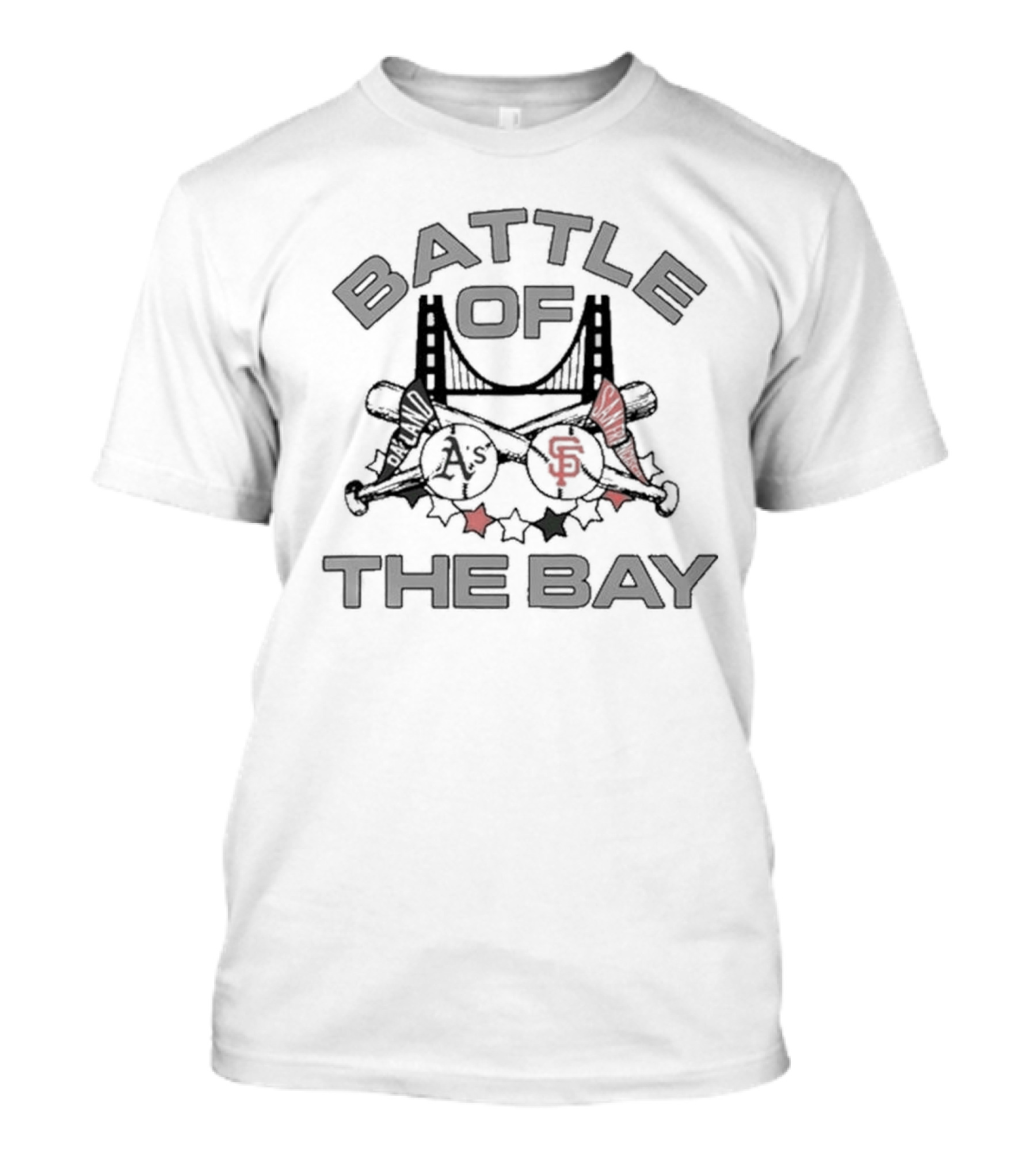 Battle Of The Bay Oakland A's San Francisco Giants Bay Bridge Baseball Rivalry T-Shirt