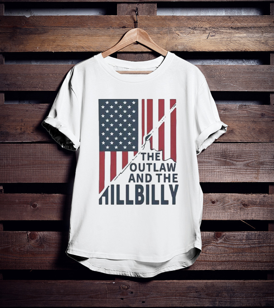 The Outlaw And The Hillbilly American Flag T-Shirt