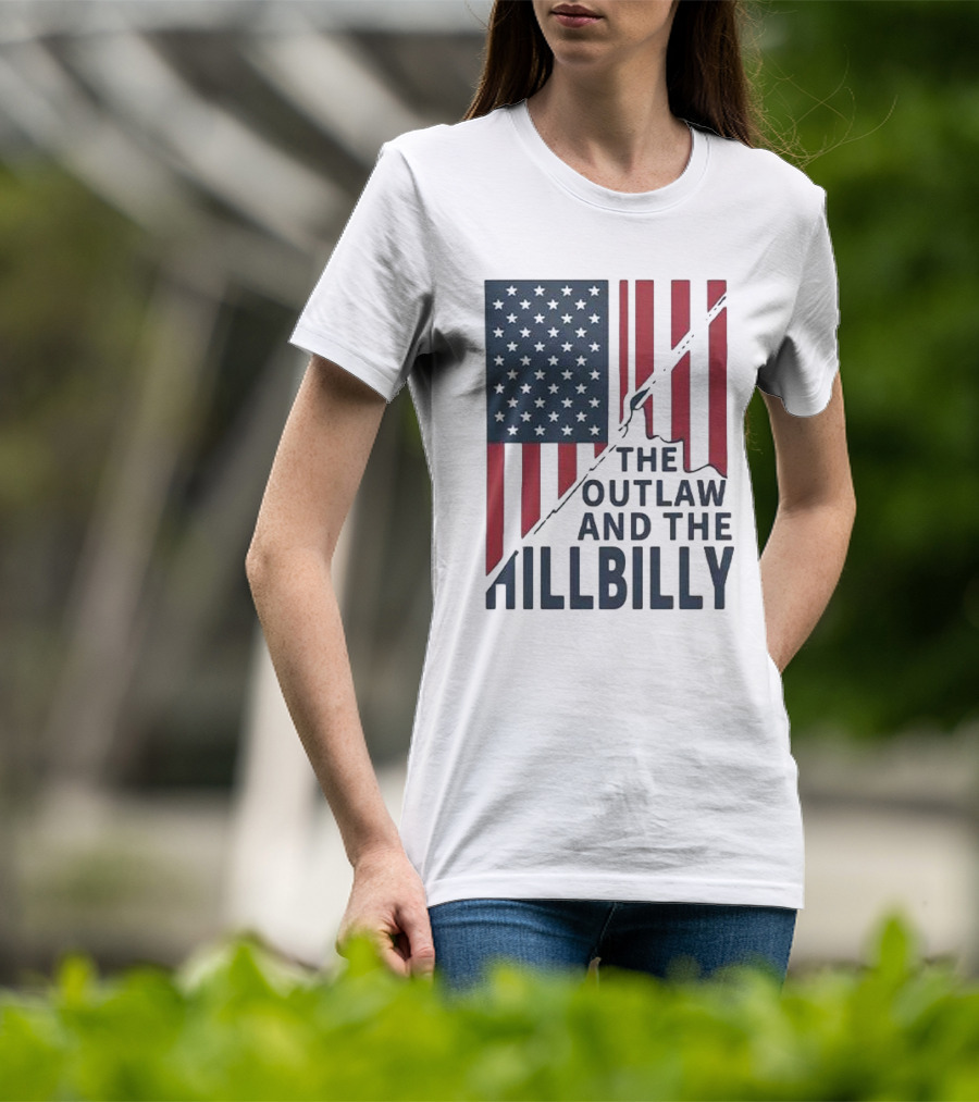The Outlaw And The Hillbilly American Flag T-Shirt