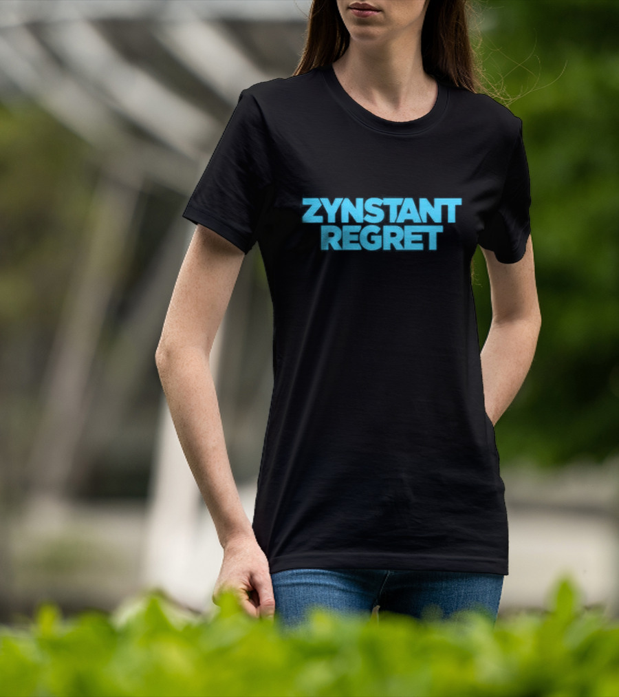Zynstant Regret Bold Blue Typography T-Shirt
