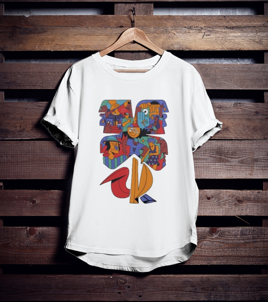 Anjunadeep 024 Yay Abe Abstract Graphic Black T-Shirt