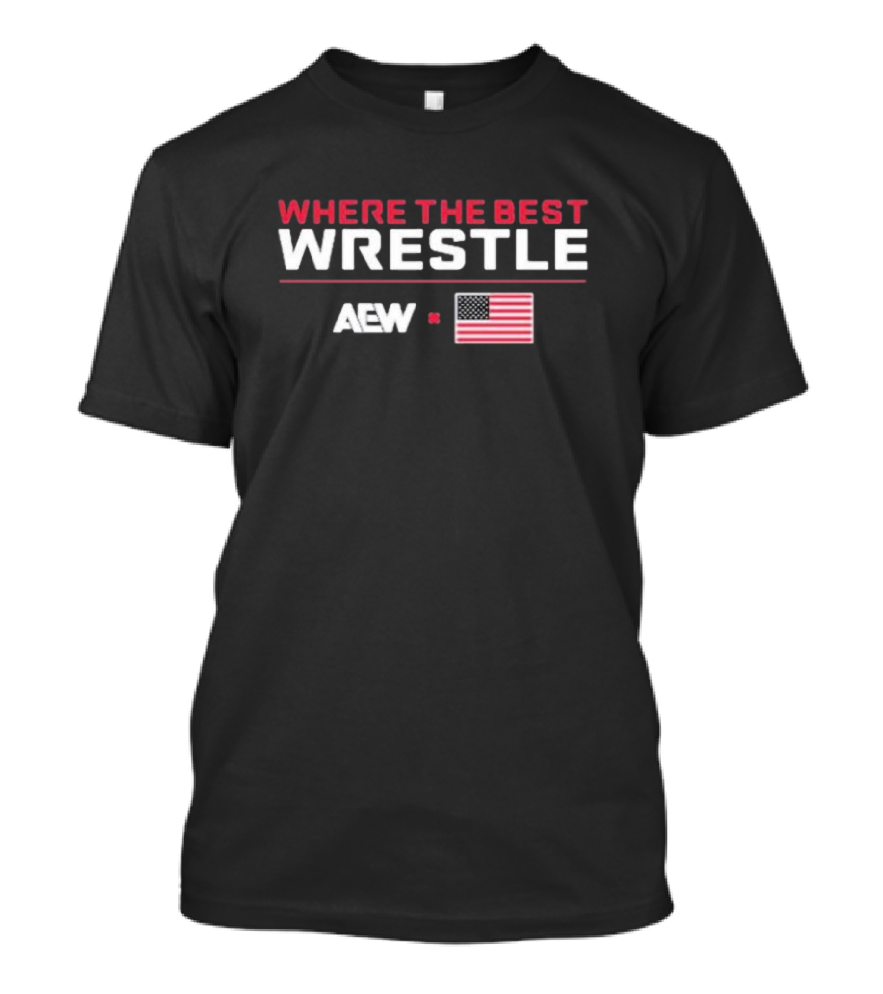 AEW Where The Best Wrestle United States Flag T-Shirt