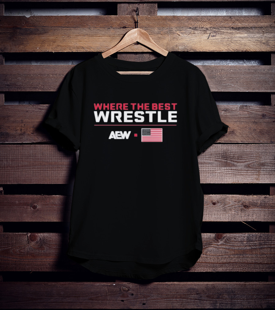 AEW Where The Best Wrestle United States Flag T-Shirt