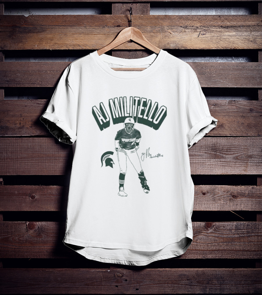 AJ Militello Spartans Michigan State Football Signature T-Shirt