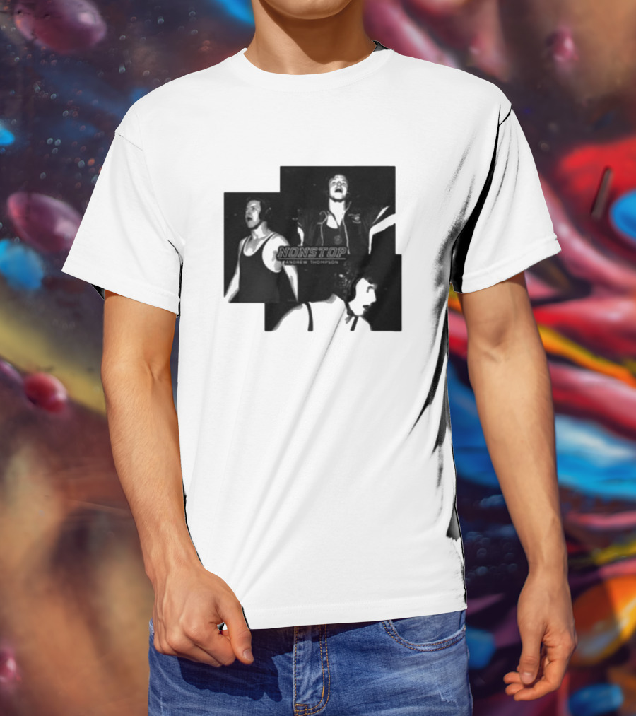 NONSTOP Andrew Thompson Black And White Collage T-Shirt