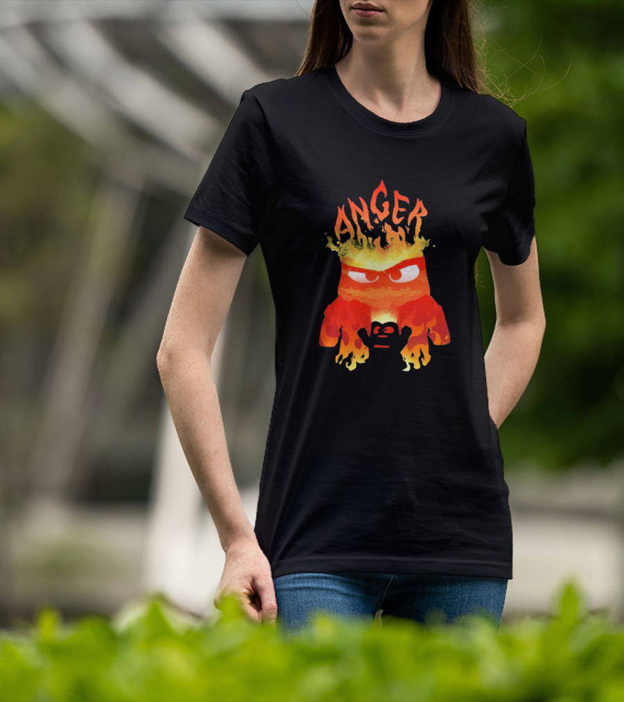 Anger Fire Inside Out Movie Character With Flaming T-Shirt