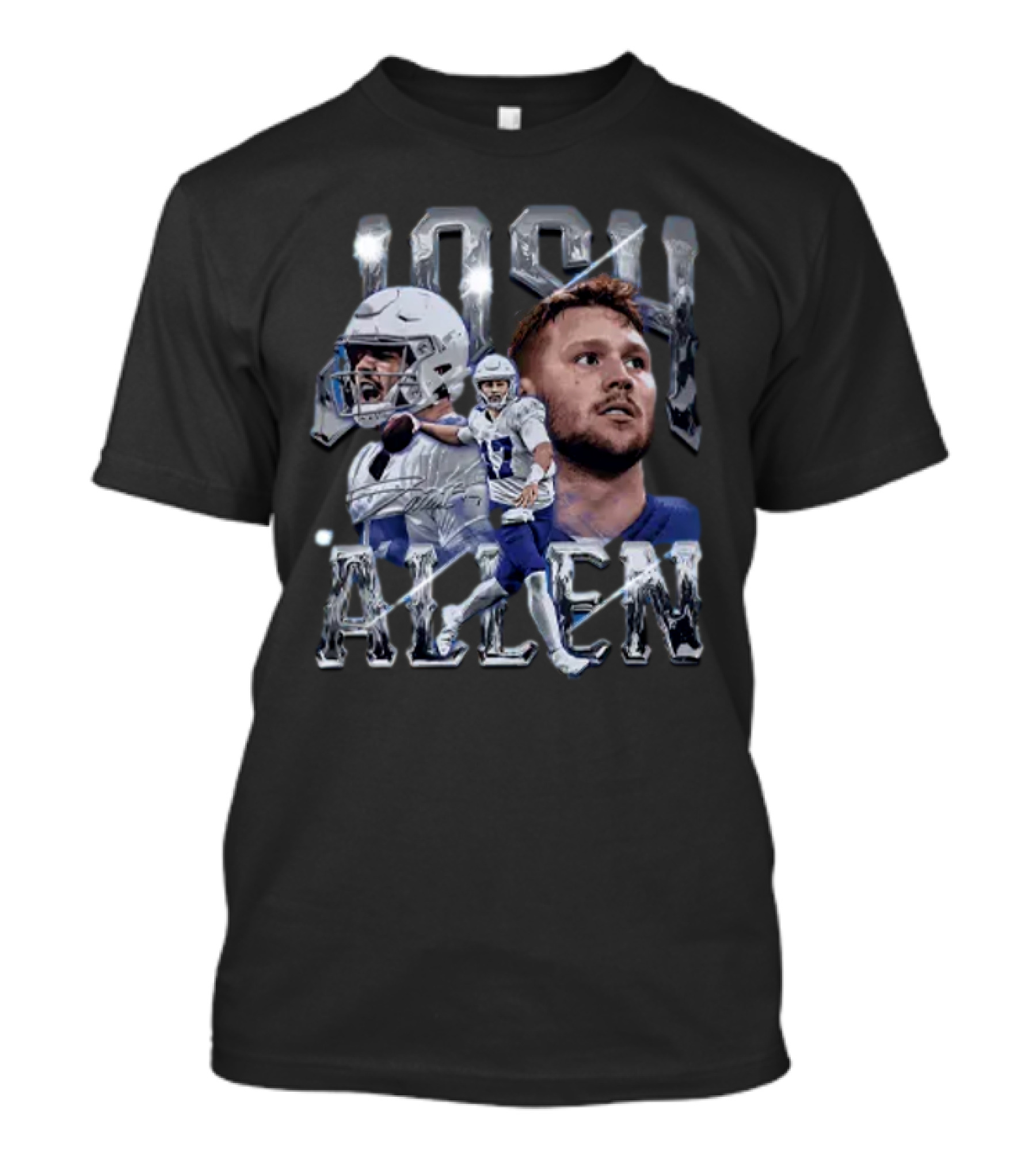 Josh Allen Action Portrait Buffalo Bills Quarterback T-Shirt