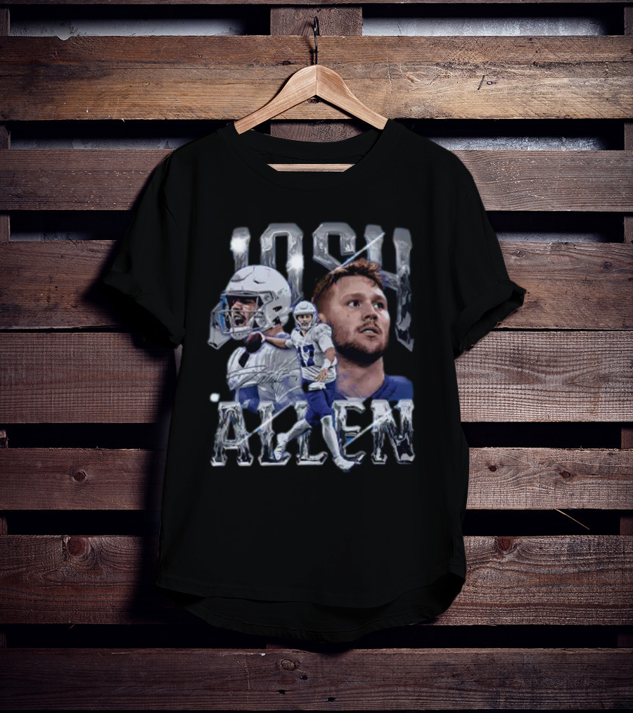 Josh Allen Action Portrait Buffalo Bills Quarterback T-Shirt