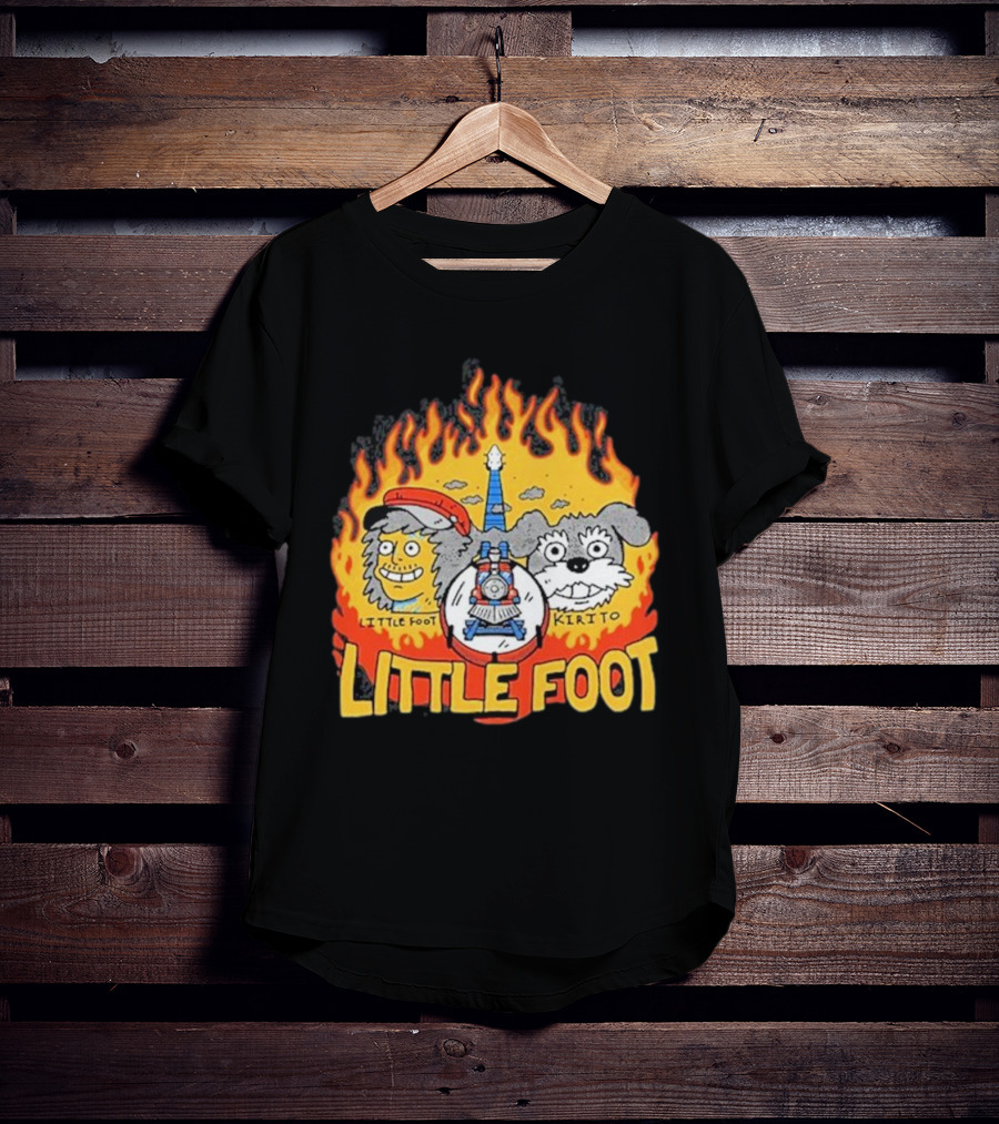 Littlefoot Kirito Littlefoot Kirito Littlefoot Flame Border Cartoon Faces T-Shirt