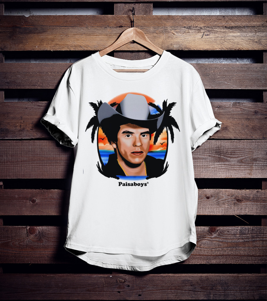 Paisaboys Sinaloa Sunset Cowboy And Tropical Ocean Scene T-Shirt
