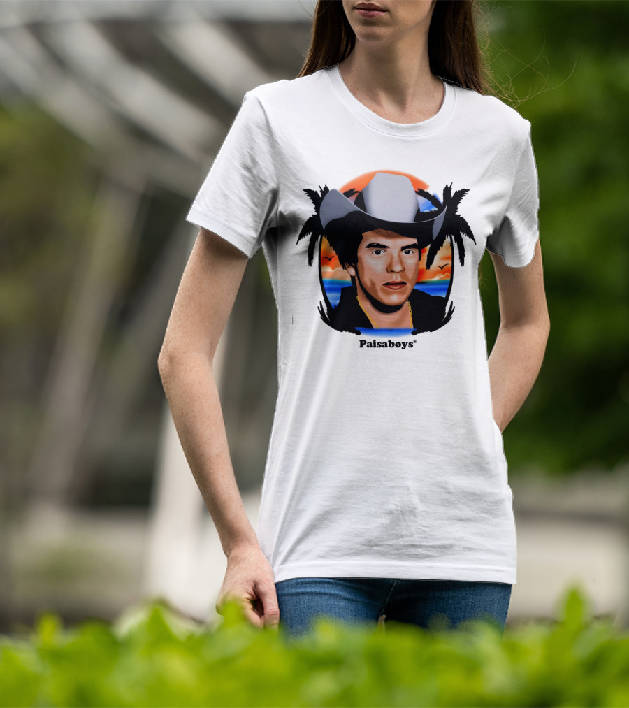 Paisaboys Sinaloa Sunset Cowboy And Tropical Ocean Scene T-Shirt