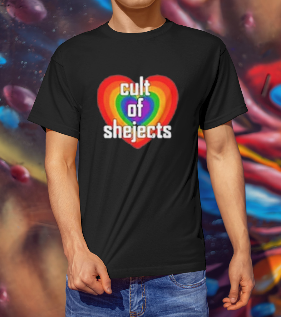 Reel Rejects Cult Of Shejects Heart Rainbow Pride New T-Shirt