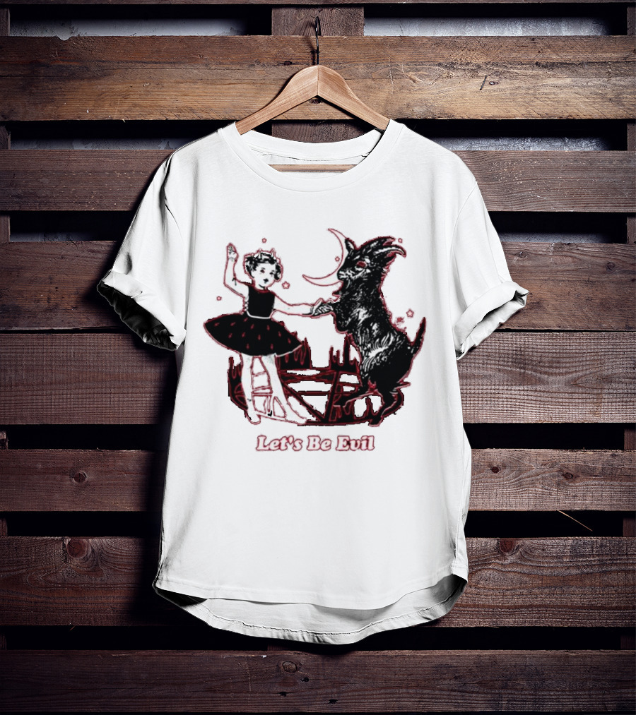 Teenhearts Let's Be Evil With Pentagram Dancing Girl And Goat T-Shirt