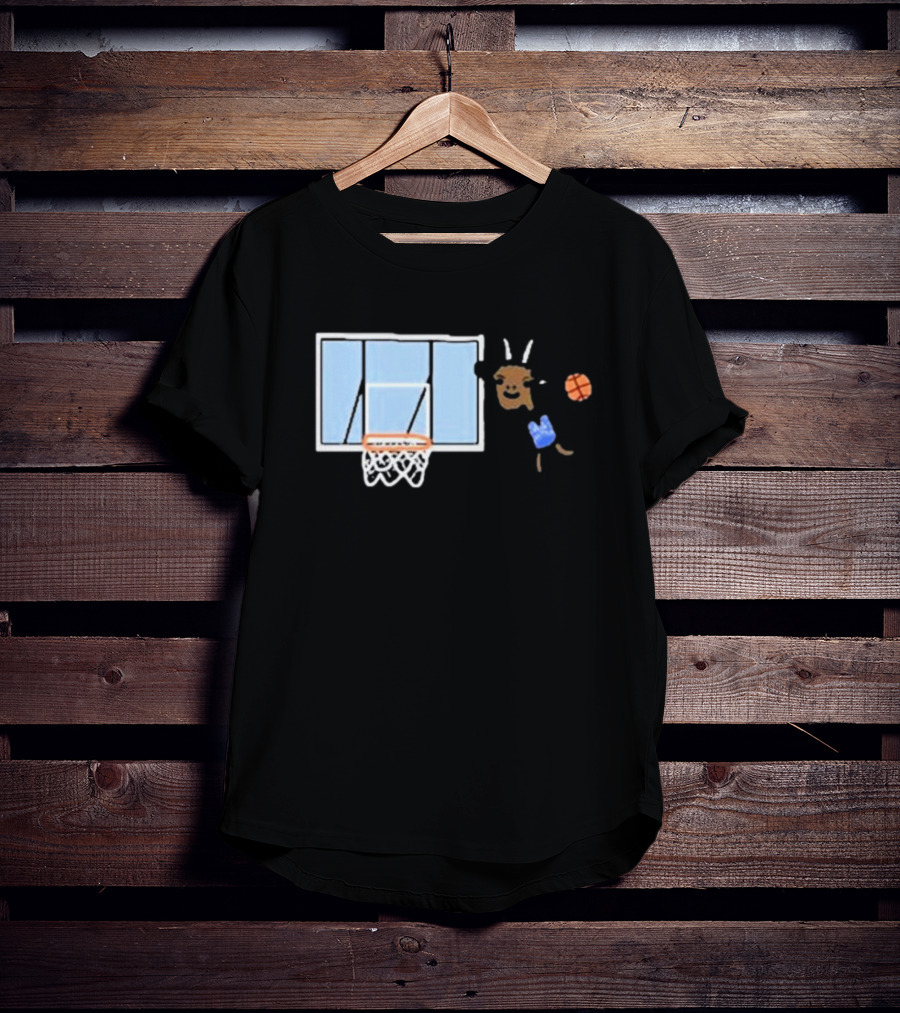 Goat Biles Basketball Dunking Goat With Jersey And Hoop T-Shirt