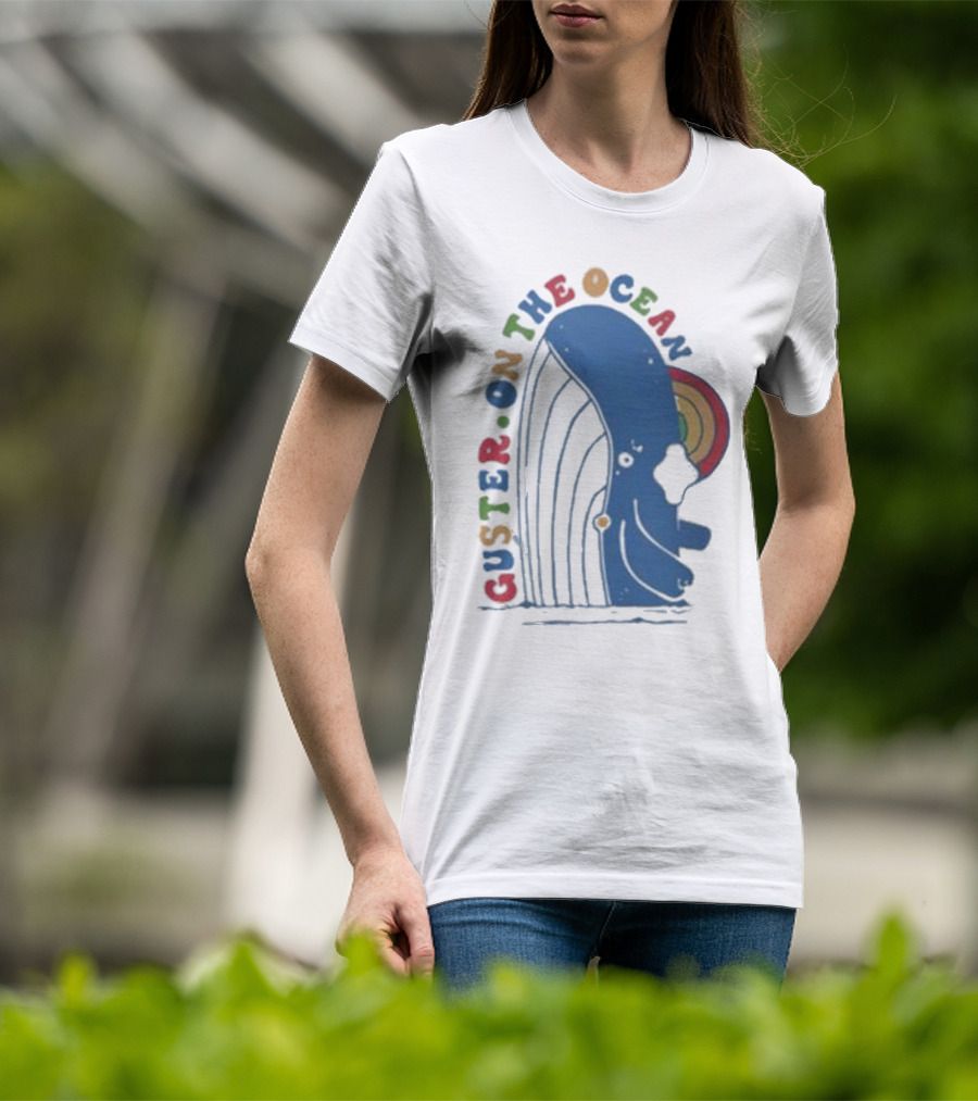 Guster On The Ocean Whale Rainbow T-Shirt