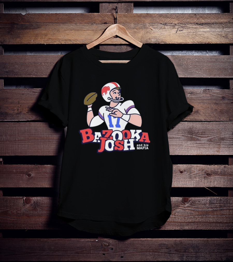Bazooka Josh And His Mafia Football Throwback Illustration 17 T-Shirt