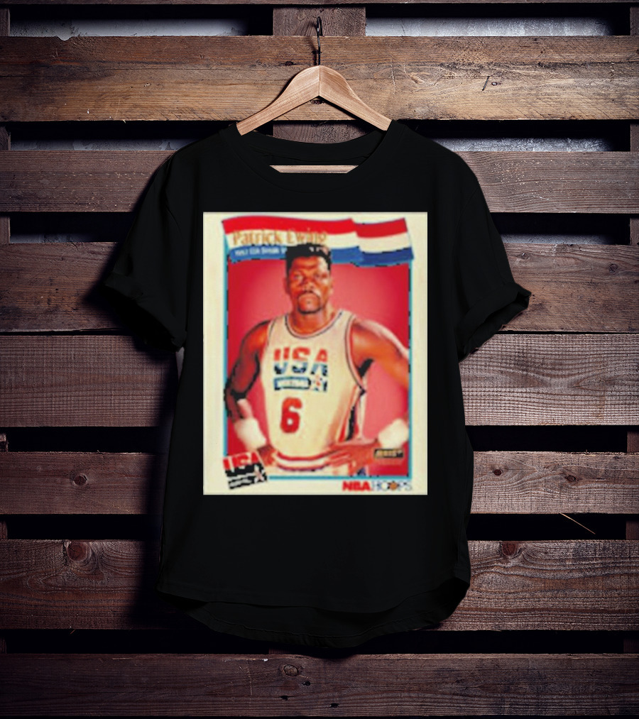Patrick Ewing USA Basketball Dream Team 1992 NBA Hoops USA Olympic Team नंबर 6 T-Shirt