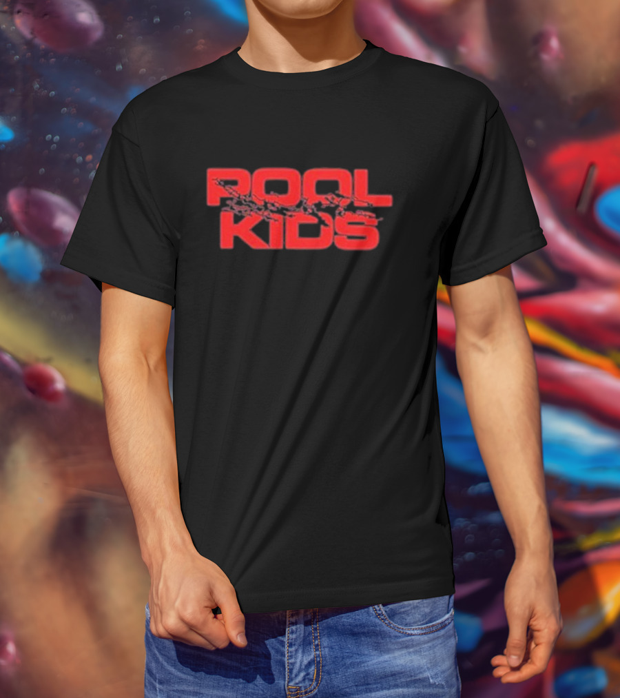Pool Kids Pk Logo Red Stylized Text T-Shirt