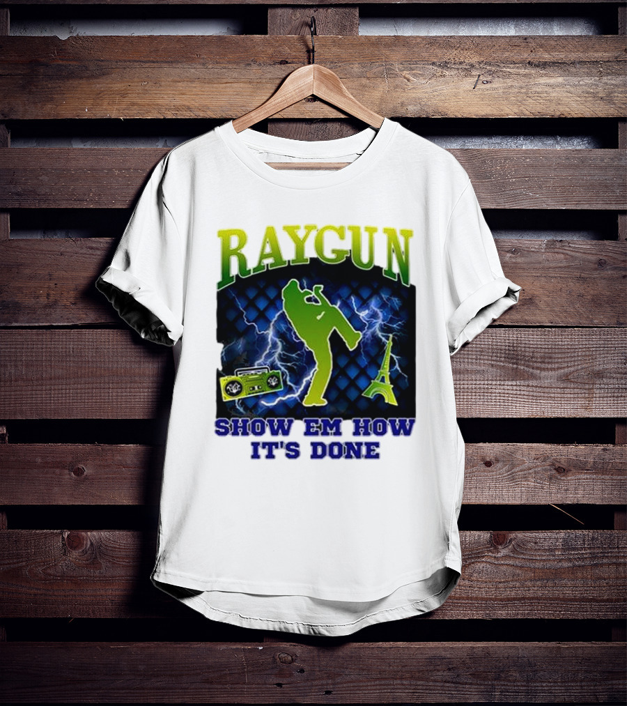 Raygun Show Em How It’s Done Electric Dance Eiffel Tower Boombox T-Shirt
