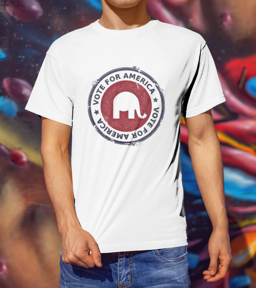 Vote For America Elephant Symbol Double-Circle T-Shirt