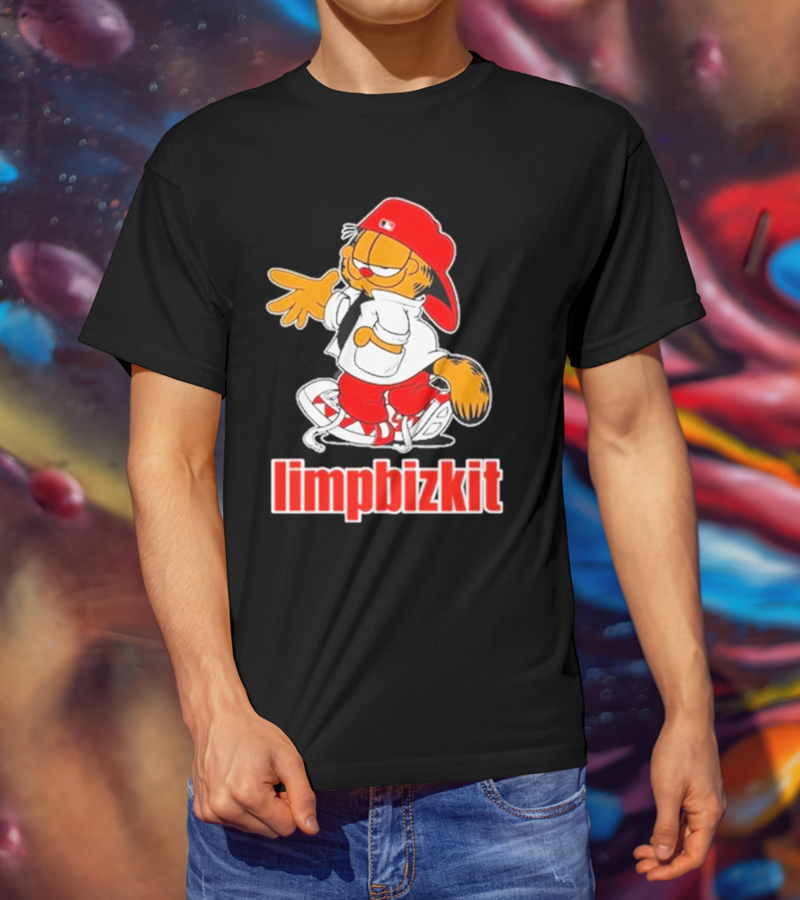 Limpbizkit Garfield Parody Red Outfit Cap And Sneakers T-Shirt