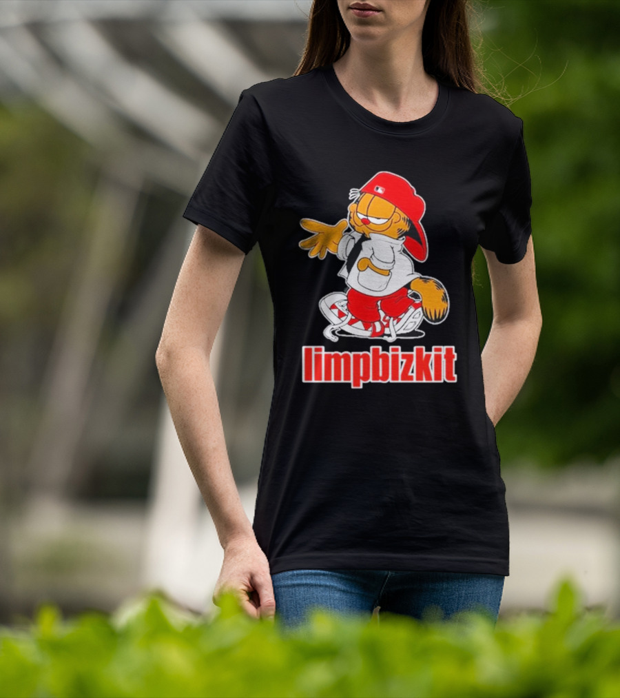 Limpbizkit Garfield Parody Red Outfit Cap And Sneakers T-Shirt