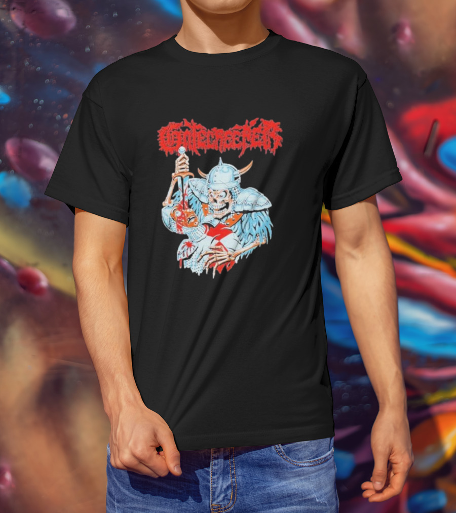 Gatecreeper Skeleton Warrior Stabbing T-Shirt