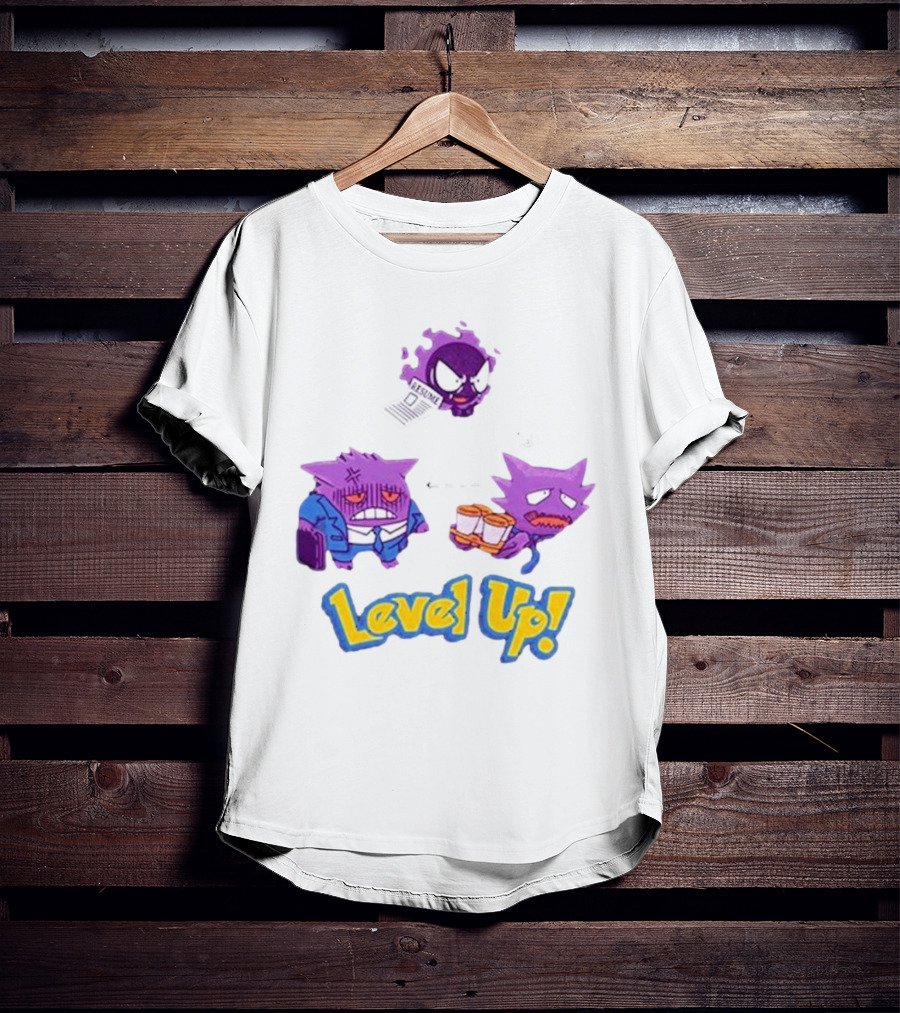 Gengar Evolution Level Up Journey With Resume And Briefcase T-Shirt