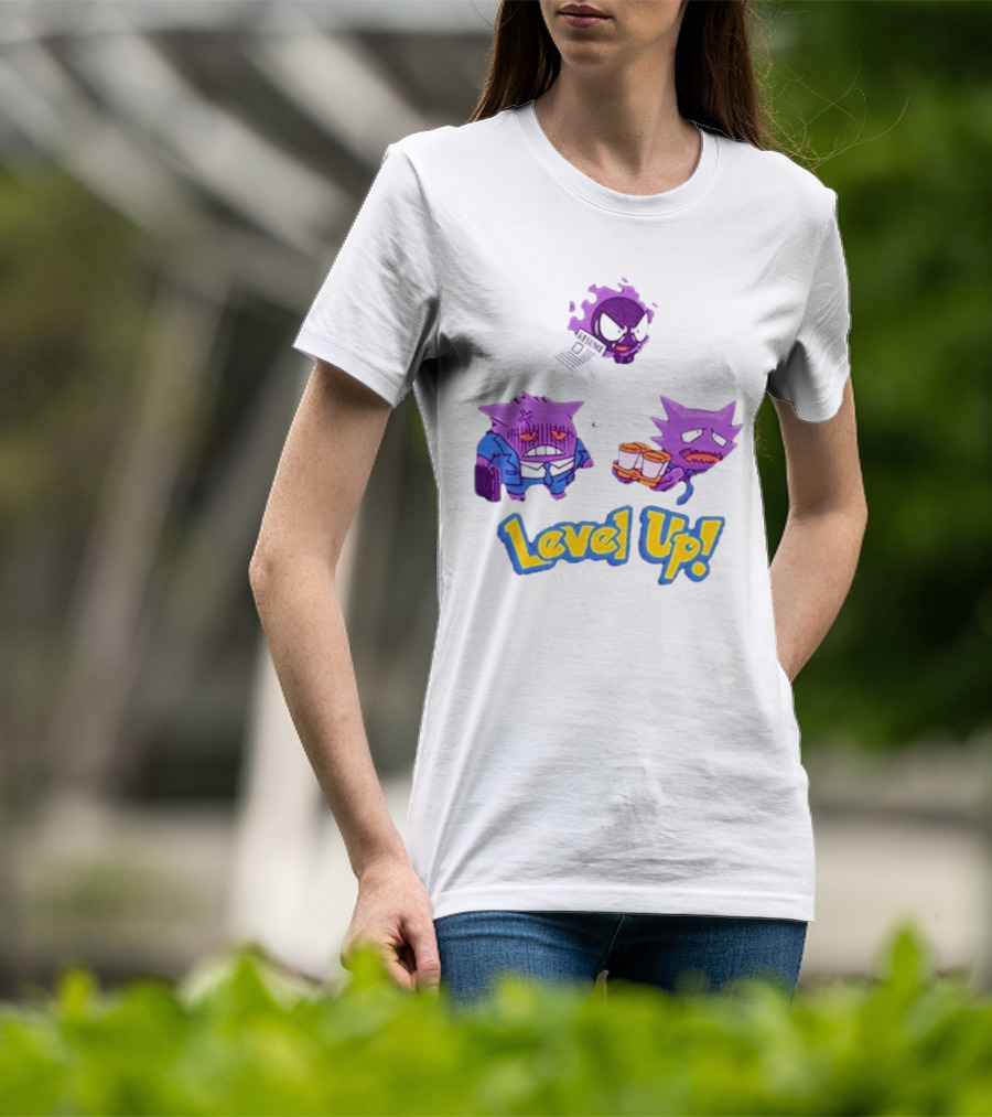 Gengar Evolution Level Up Journey With Resume And Briefcase T-Shirt