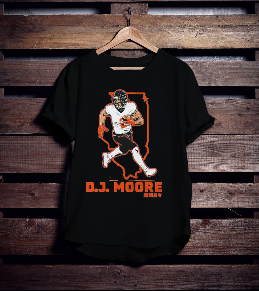 D.J. Moore Illinois Football NFPA Player Outline T-Shirt