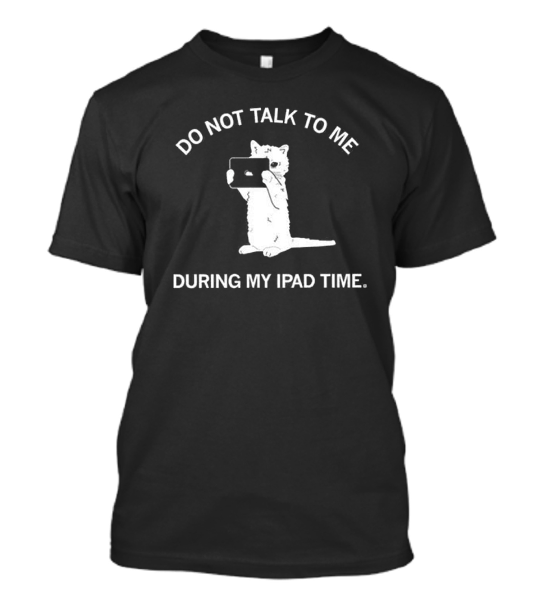 Do Not Talk To Me During My IPad Time Cat Holding Tablet T-Shirt