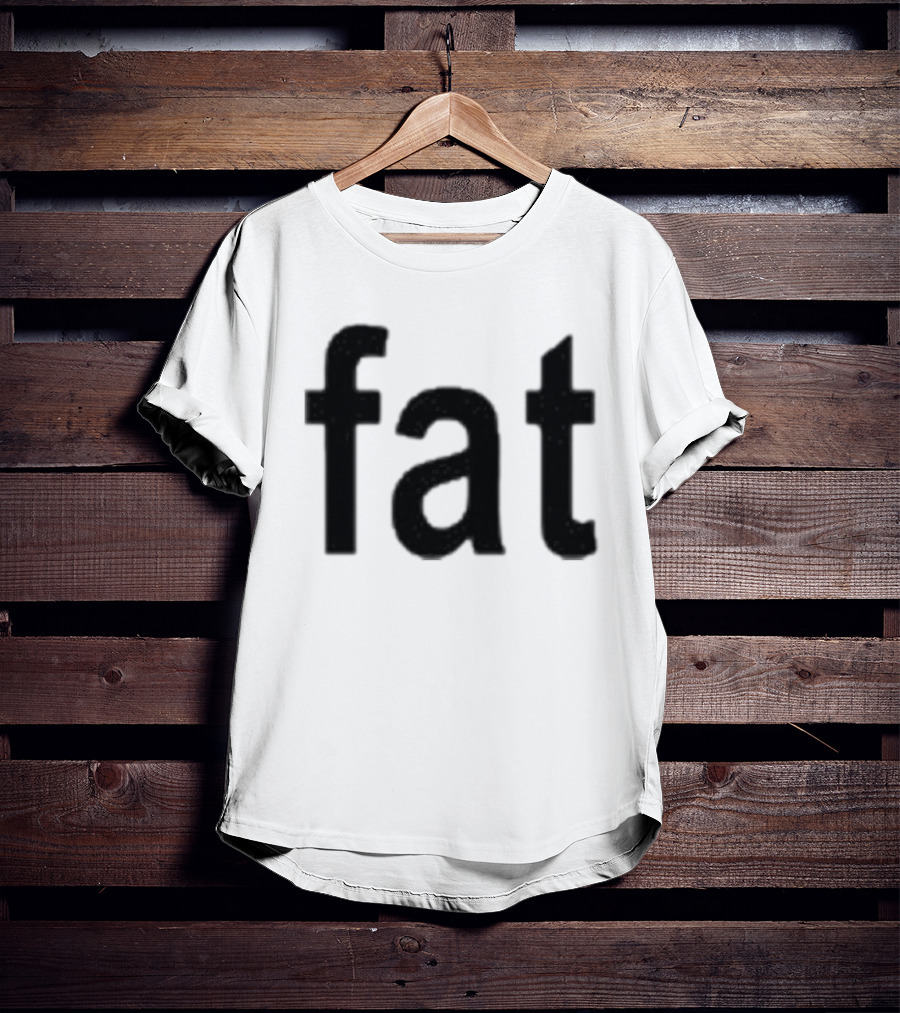 Dorkchop Fat Brat Minimalist Text Black T-Shirt