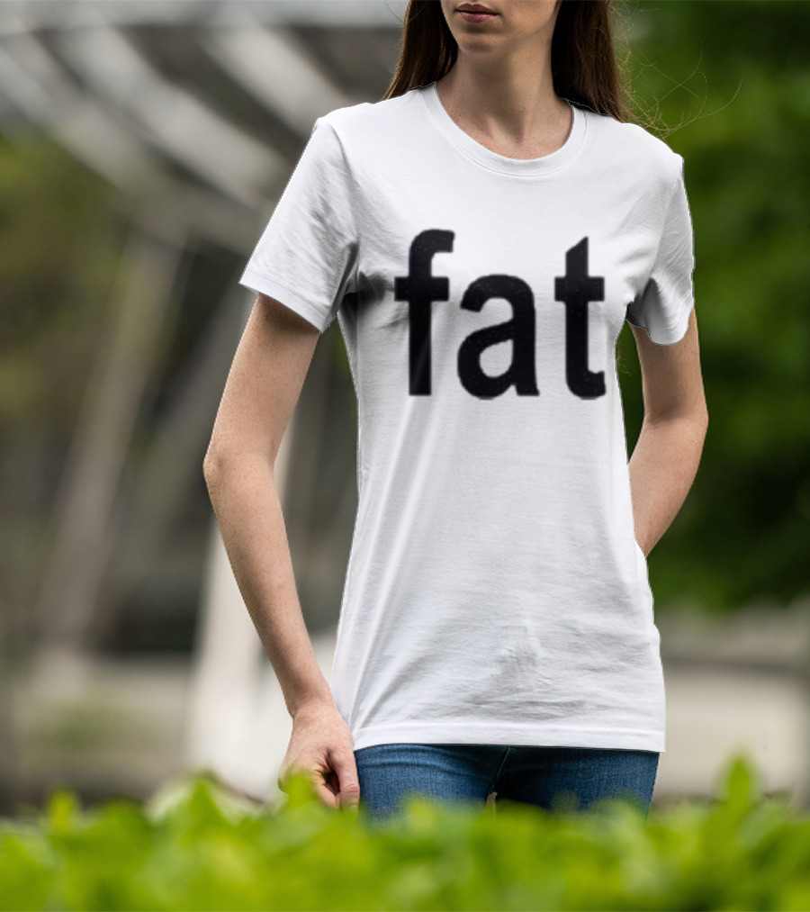 Dorkchop Fat Brat Minimalist Text Black T-Shirt