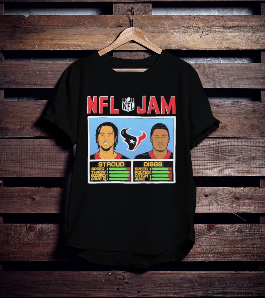 NFL Jam Texans Stroud Diggs Speed Throw Accuracy Game IQ Catch Juke T-Shirt