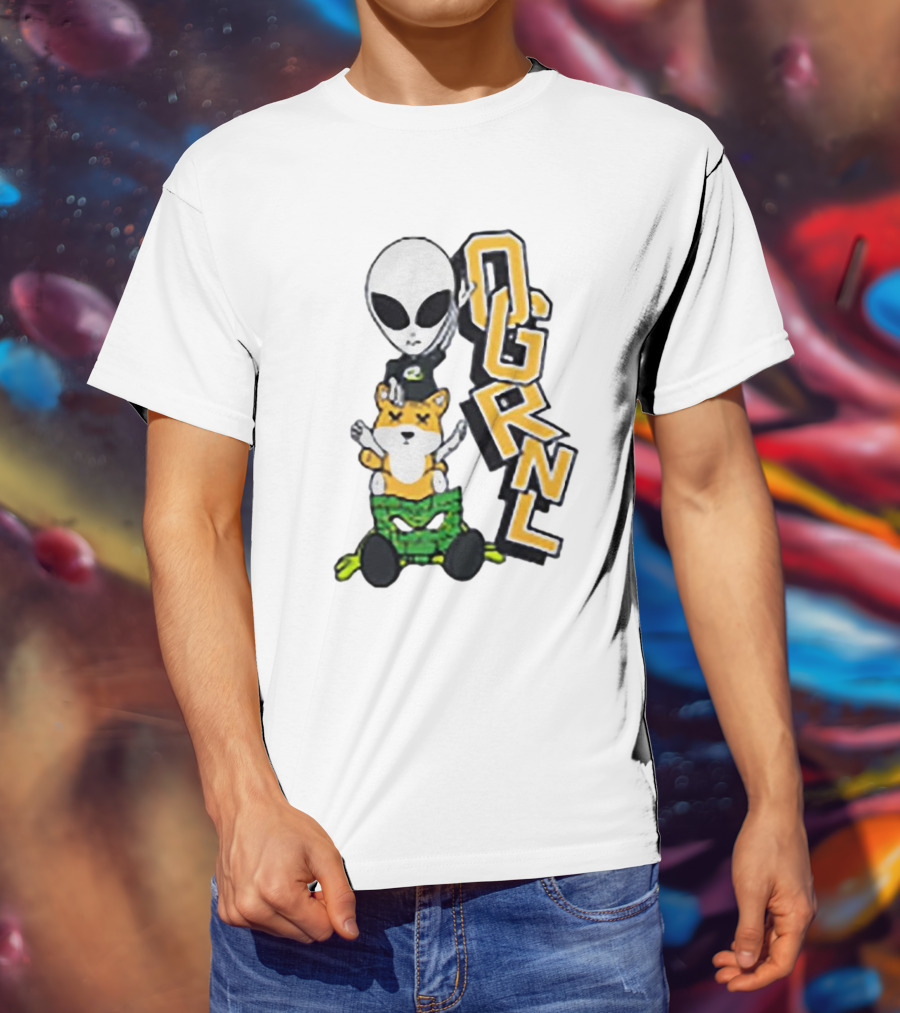 Rich And Lonely Alien With Bear OGRNL X Optic T-Shirt