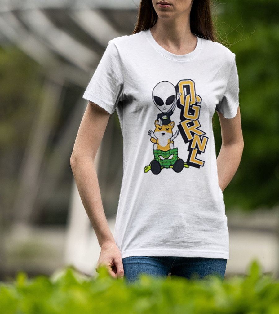 Rich And Lonely Alien With Bear OGRNL X Optic T-Shirt
