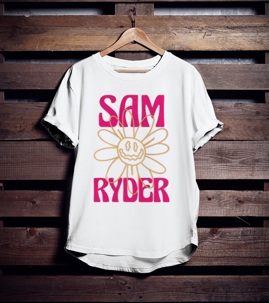SAM RYDER Daisy Smiley Flower Pink Yellow T-Shirt